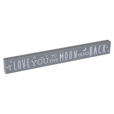 I love you to the moon and back wooden plaque