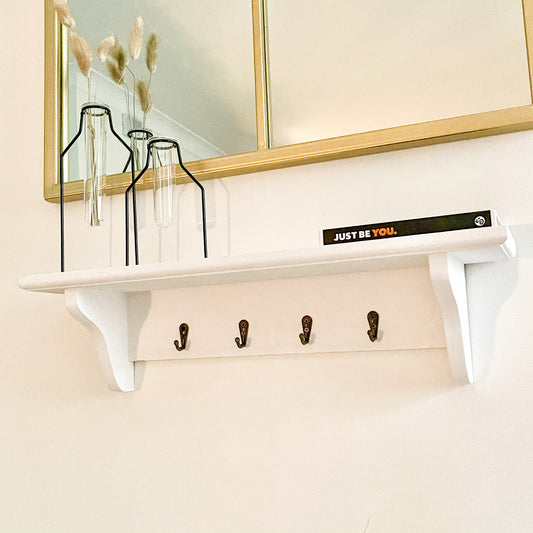 Home at no.7 white wooden shelf