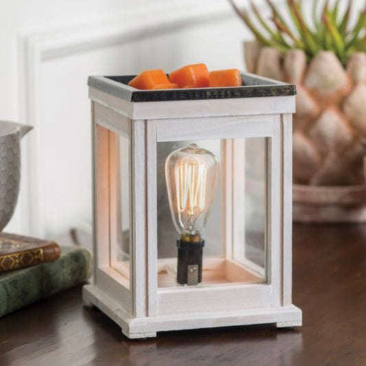 White weathered lantern | Electric wax warmer