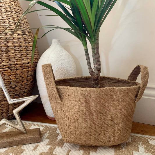 Jute Cotton storage basket