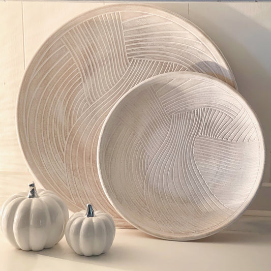 Decorative wood plates | Set of 2