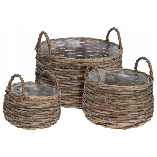 Wicker basket planters | Set of 3