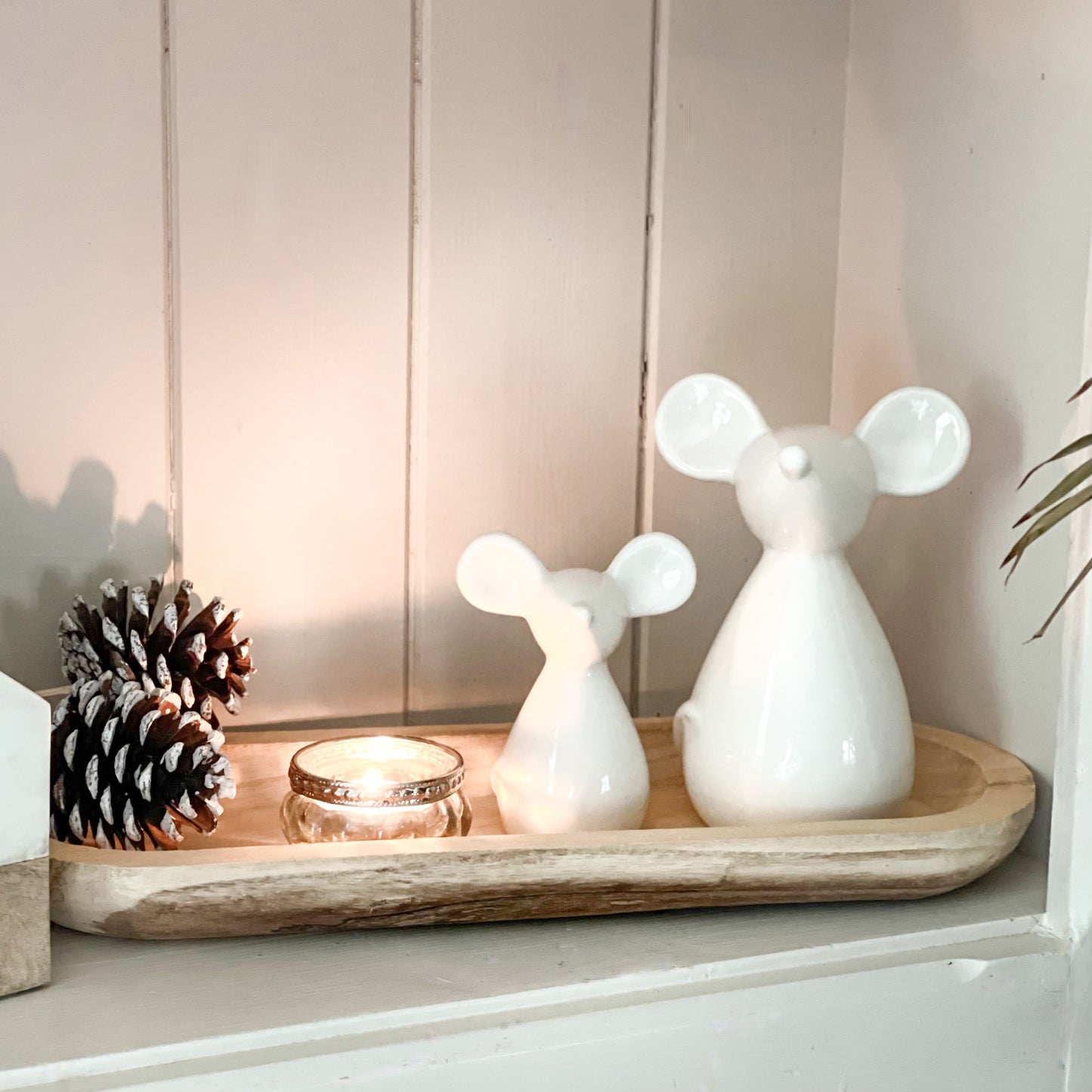 Ceramic white mice | Set of 2