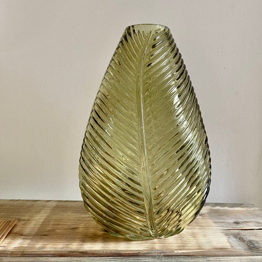 Abetzi - Yellow glass leaf vase